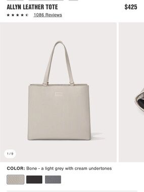 Dagne Dover Allyn Leather Tote — Bone